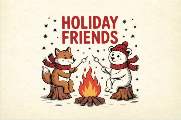 Christmas Campfire Illustration Freebies Review