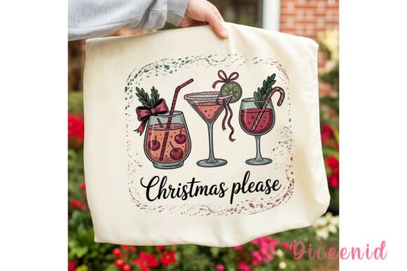 Christmas Cocktails Sublimation Design & Illustrations