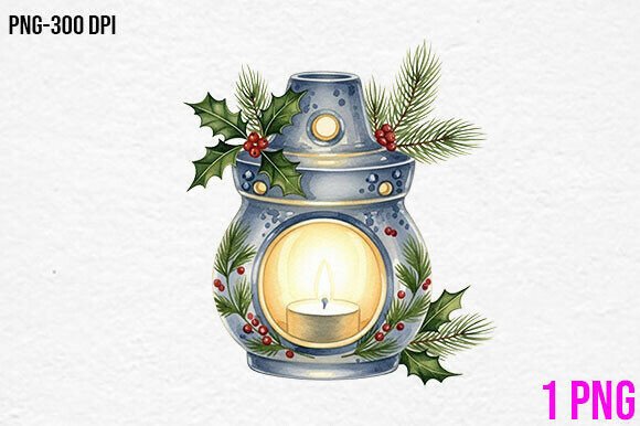 Christmas Lantern Candle Clipart & Illustrations