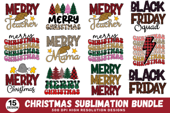 Christmas Sublimation Bundle: Festive Illustrations