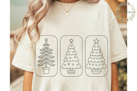 Christmas Trees Outline PNG Clipart & Illustrations