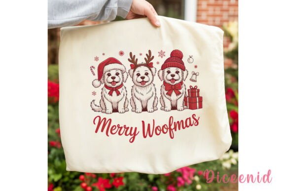 Cute Christmas Dogs Sublimation Design & Illustrations