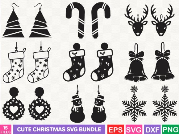 Cute Christmas SVG Bundle: Festive Illustrations