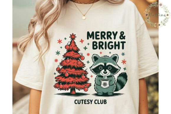 Cutesy Raccoon Christmas PNG Clipart & Illustrations
