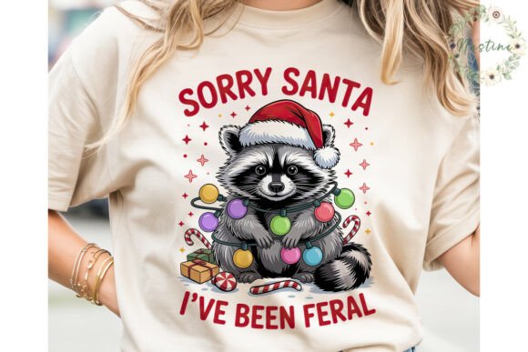 Feral Raccoon Christmas PNG Clipart & Illustrations
