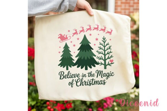 Magic Christmas Trees Santa PNG Clipart & Illustrations