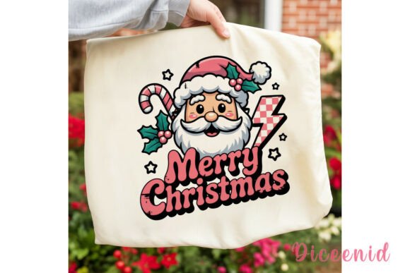 Retro Pink Santa PNG: Illustrations for Sellers