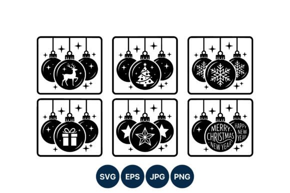 Review: Black White Christmas Ornaments Vector for Stitching