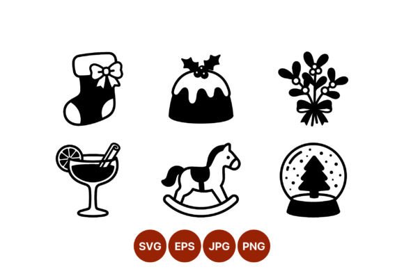 Review: Christmas Icons Black and White Vector