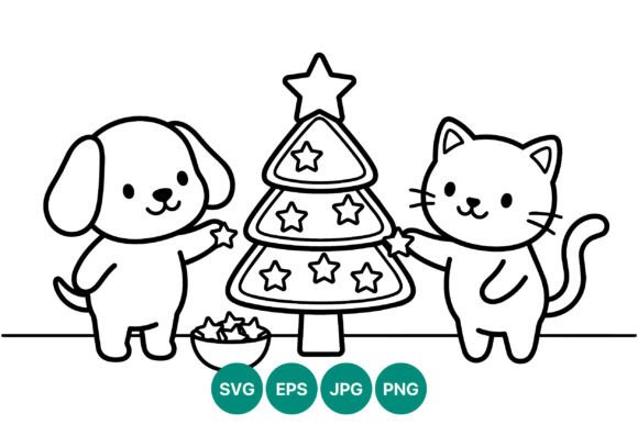 Review: Dog and Cat Decorating Christmas Tree Embroidery
