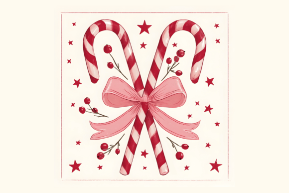 Reviewing Christmas Candy Cane Bow Clipart PNG Illustrations