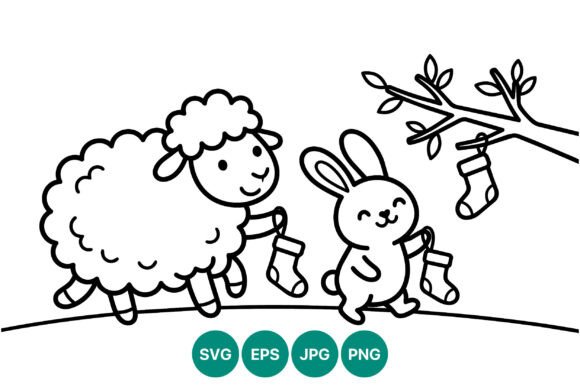 Reviewing Christmas Sheep & Rabbit Illustrations