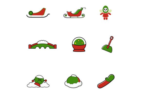Reviewing Christmas Vector Icon Set Illustrations