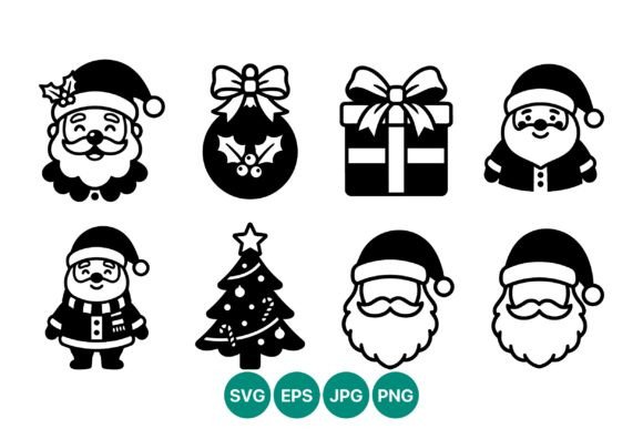Santa Claus Christmas Icon Set Illustrations