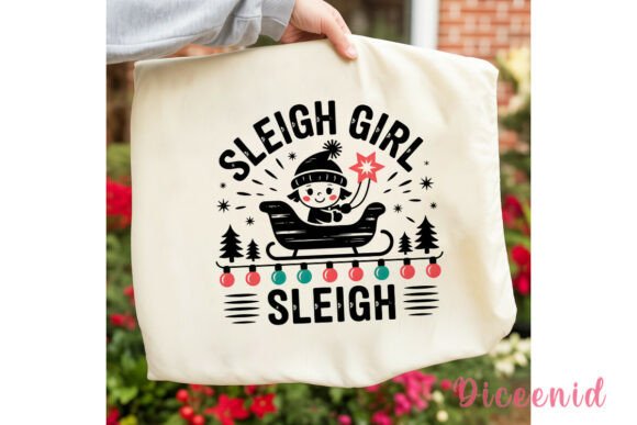Sleigh Girl Christmas Sublimation Design & Illustrations